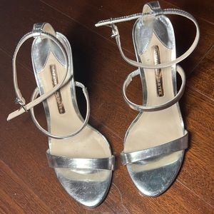Sophia Webster silver and crystal heel sandal